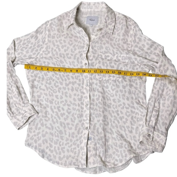 Rails‎ Top Womens Ellis Gray Jaguar Button Up Long Sleeve Cotton Gauze Blouse S - Picture 8 of 9